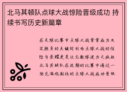 北马其顿队点球大战惊险晋级成功 持续书写历史新篇章